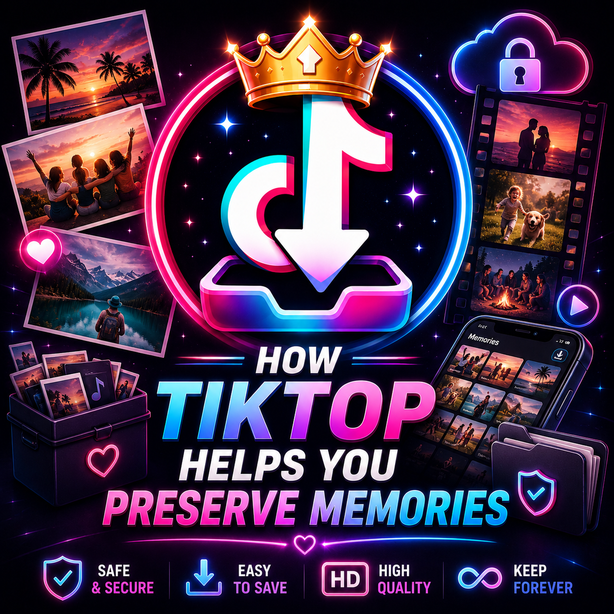 Photo with the text How tiktop helps preserve memories.
