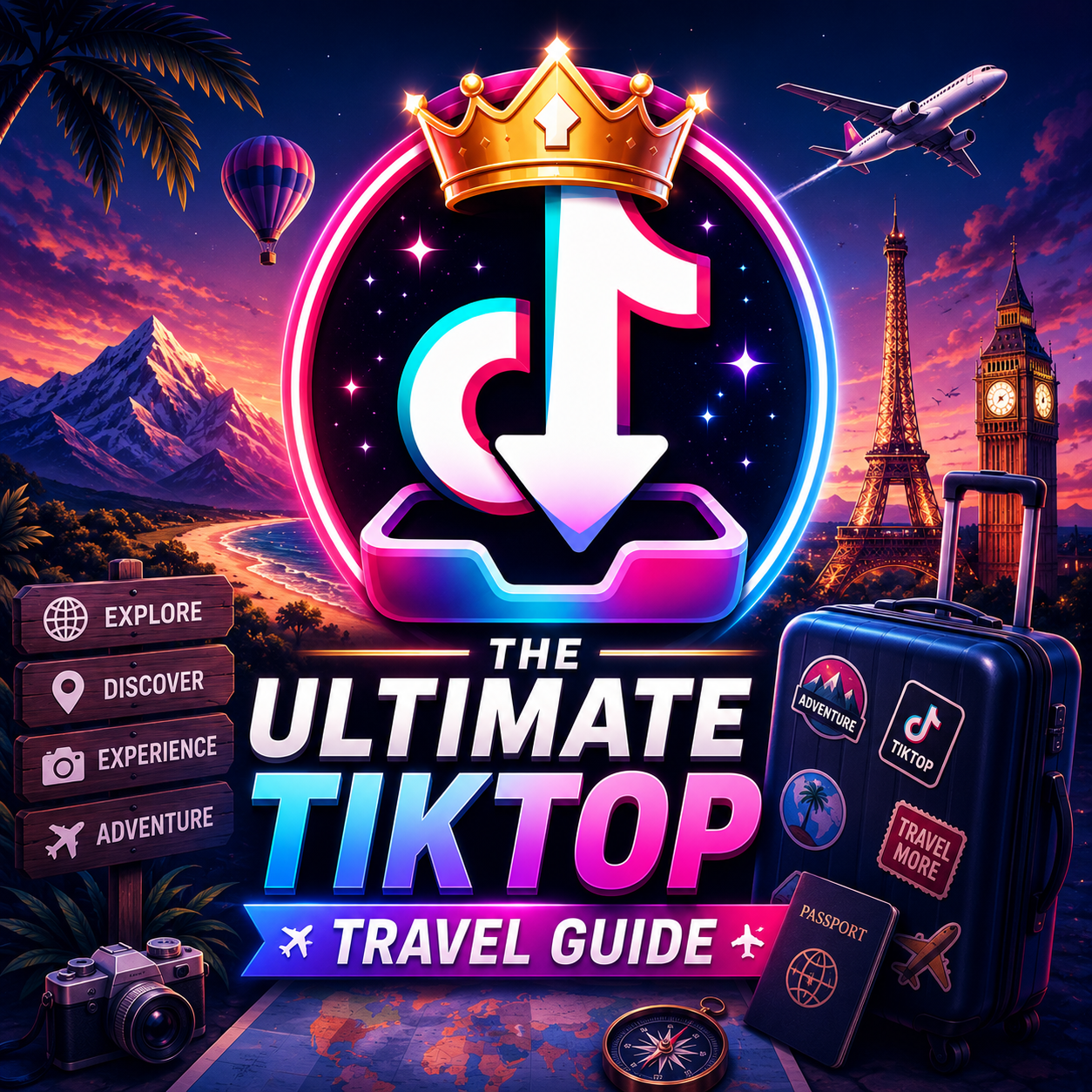 Photo with the words The ultimate tiktop travel guide.