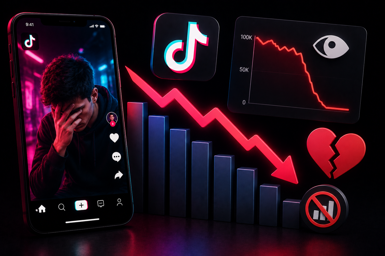 Graphic explaining why TikTok videos drop in views