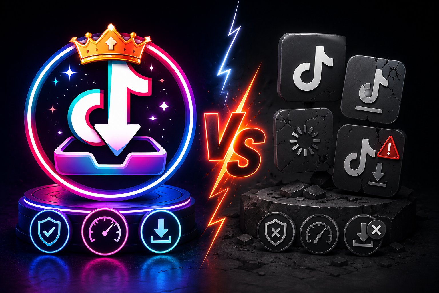 Comparison between TikTop and other downloaders